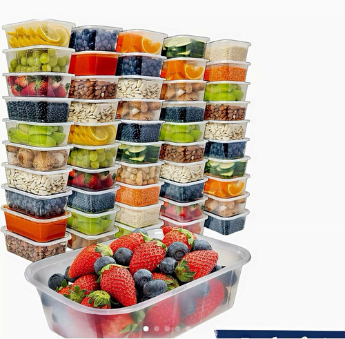 50pc clear rectangular - clear, plastic