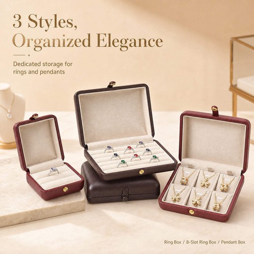 Leather jewelry box - pu, travel