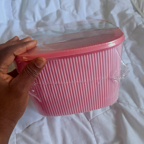 5pc pink clear rectangular - 5pc,