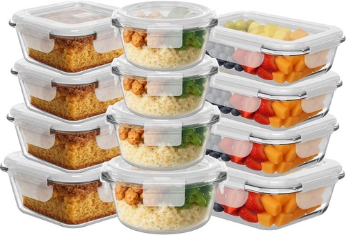 12pcs glass containers - containers, set